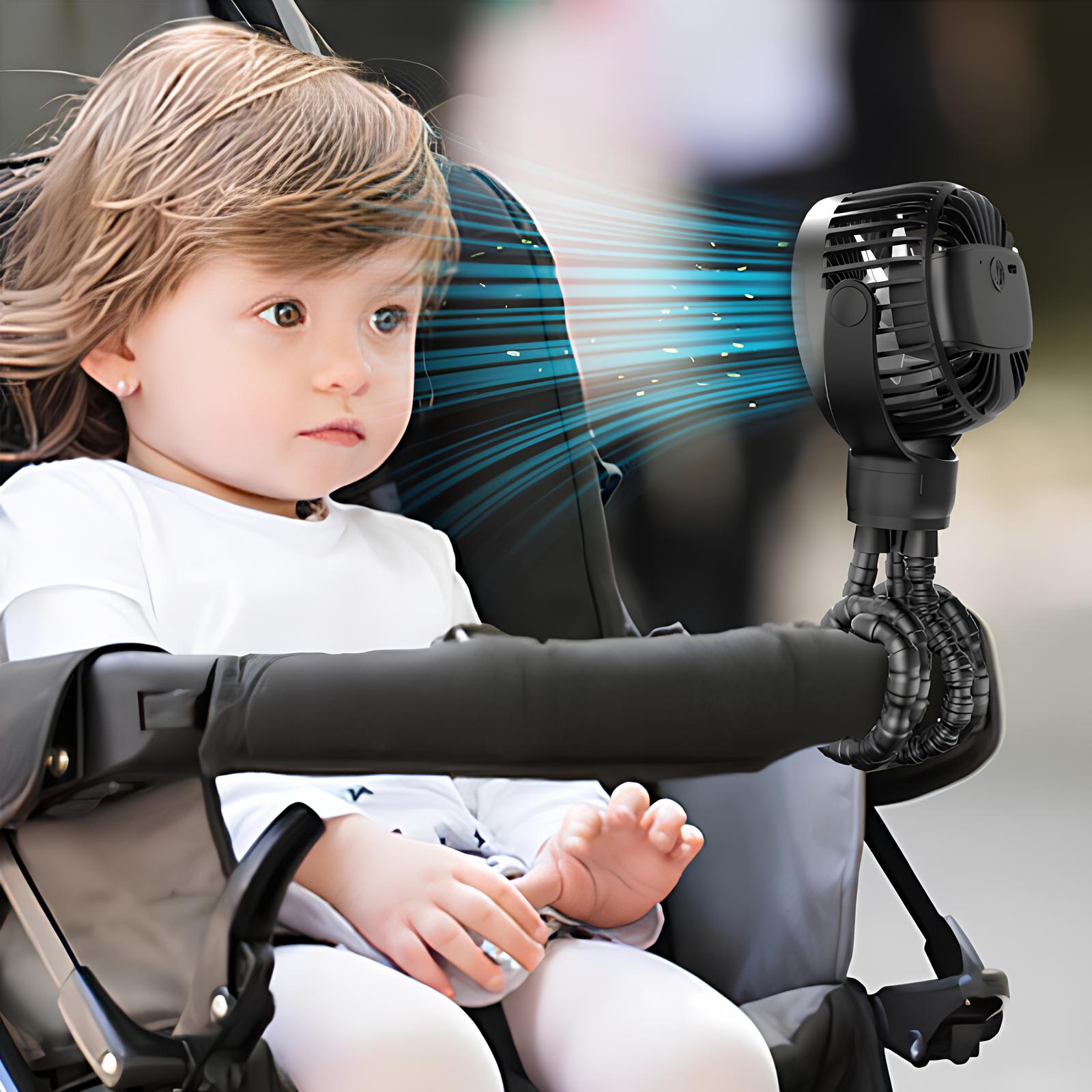 FrSara Rechargeable Baby Stroller Fan: Keep Your Baby Cool Anytime, Anywhere