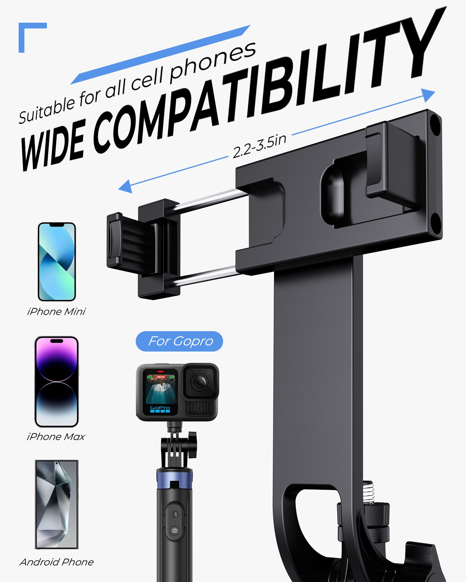 Frsara 71" Extendable Phone Tripod & Selfie Stick with Wireless Remote - Portable Stand for iPhone/Android, Selfie/Video Recording/Vlog