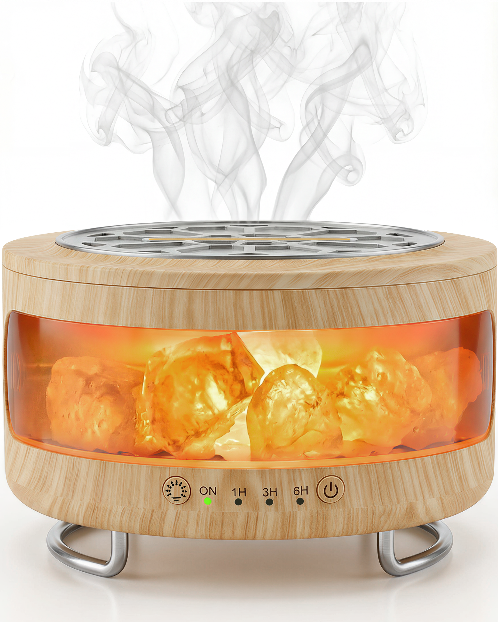 Ultrasonic Essential Oil Diffuser, 2-in-1 Cool Mist Humidifiers & Himalayan Salt Lamp, Aromatherapy Diffuser Portable Mini Humidifier for Bedroom / Plants / Travel / Desk ﻿