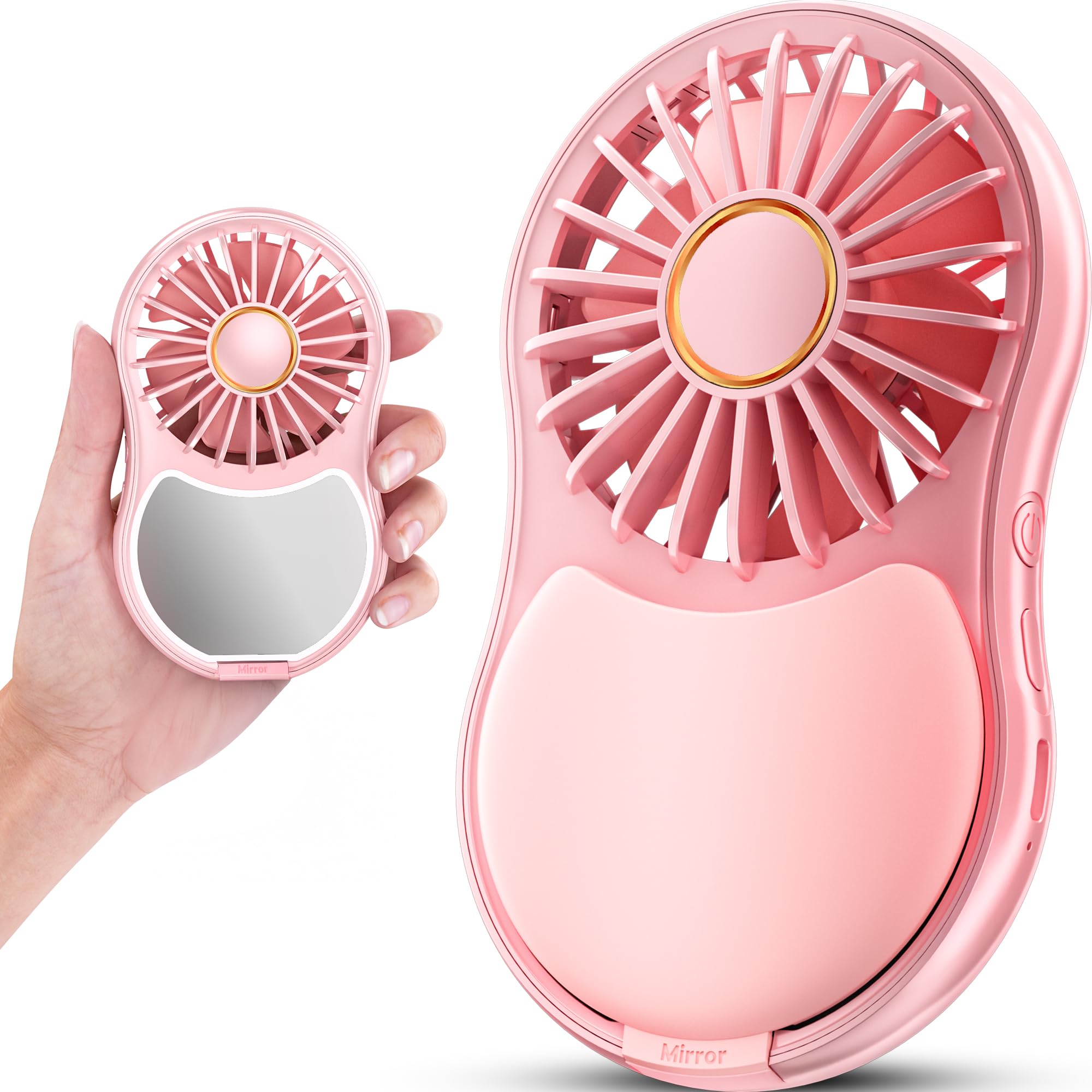 Mini Fan Morror FrSara Handheld Mirror Fan