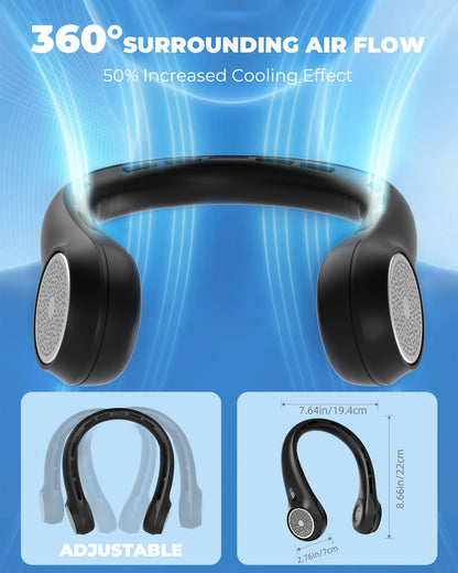 FrSara Air13 Neck Fan - ≤40dB Ultra-Quiet Personal Cooler | Safe Bladeless Design